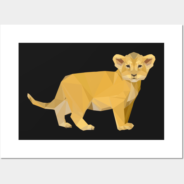 Adorable Lion Cub Triangular Design Wall Art by PatrioTEEism